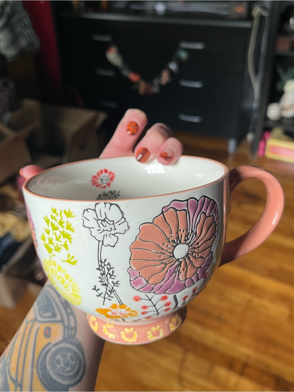 Potter’s Studio Wild Poppy Pedestal Mug - Like New!